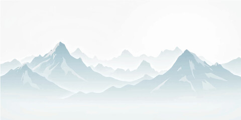 Winter mountain landscape with sun and fog at sunrise