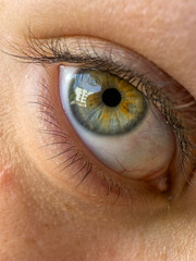 close-up of a female eye