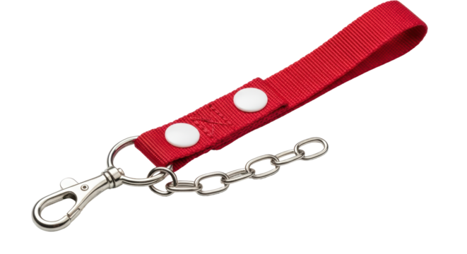 Isolated Red Keychain with Lobster Clasp