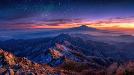 Panoramic View Of The Great Wall At Sunrise
