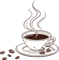 cup of tea with steam vector illustration 