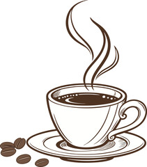 cup of tea with steam vector illustration 