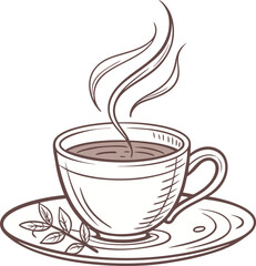 cup of coffee with steam vector illustration 