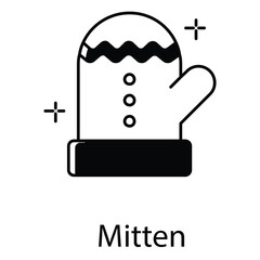 Red Winter Mittens with Snowflake Vector Illustration Icon Design