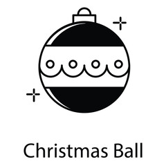 Festive Red Christmas Tree Ball Vector Illustration Icon Design