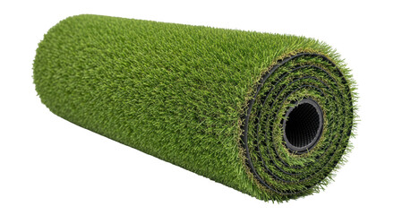 Isolated Roll of Artificial Grass