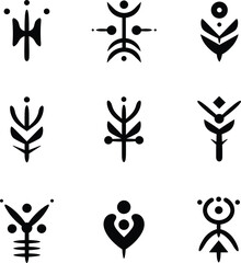 Large Collection of Abstract, Tribal, and Esoteric Symbols.

Set of Fictional Runes and Alien Glyphs.

Modern and Ancient Vector Symbols for Logos.