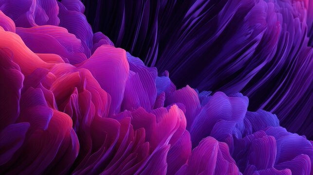 High-Resolution Abstract Neon Data Waves and Futuristic Light Particles in Motion &mdash; AI-Generated Purple and Blue Glowing Streamlines, Tech Backgrounds for Motion Graphics, User Interfaces, Metaverse E