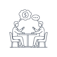 (Financial Business Meeting. Two people in serious discussion about wealth. It symbolizes negotiation, investment, or a significant transaction.)