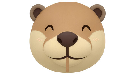 Isolated Cute Otter Face Cartoon