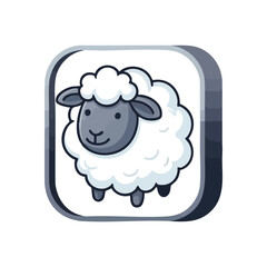 (Cute Cartoon Sheep Icon. A delightful lamb illustration, representing tranquility and comfort. Ideal as a charming application symbol or playful design element.)