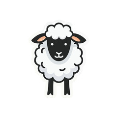(Cute Cartoon Sheep Illustration. Adorable farm animal graphic capturing the innocence and gentleness of a young lamb. Perfect for charming, whimsical designs.)
