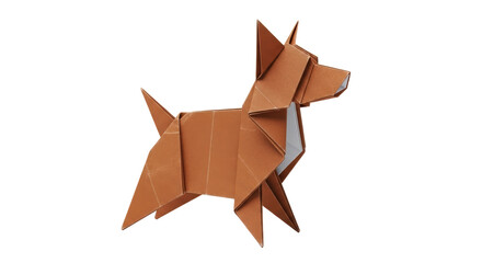Isolated Origami Dog