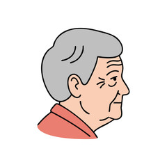 (Aged Adult Profile Artwork. A digital rendering of an older individual, featuring grey hair and subtle lines, signifying a life of wisdom and experience.)