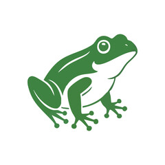 (Stylized Green Frog Design. A sleek emerald amphibian graphic against a dark backdrop. This iconic creature embodies nature, transformation, and adaptability. Ideal for ecological projects.)
