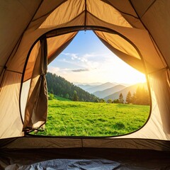 camping in the mountains