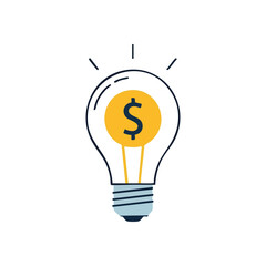 (Financial Idea Lightbulb. Discover innovative strategies for wealth creation. This vibrant graphic represents profitable solutions and smart investment insights, symbolizing success and growth.)