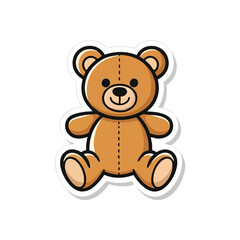 (Cute Cartoon Teddy Bear Illustration. This adorable plush companion evokes warmth, childhood memories, and comfort. A delightful character perfect for children themes.)