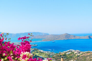 Elunda harbour landscape, Crete, Greece