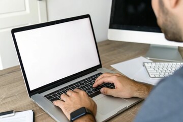 man working on laptop