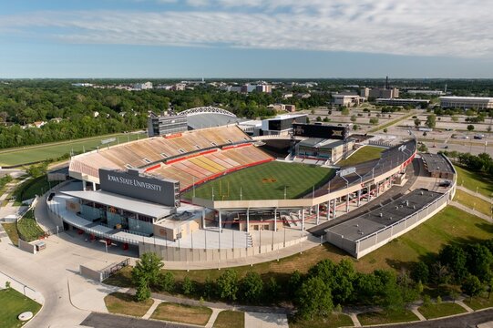 Drone View of Iowa State University Football Stadium