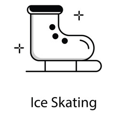 Vector Icon of Ice Skating Boots for Winter Sports Activity