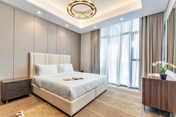 Inviting vacation rental apartment with fully furnished, contemporary interiors. Vacation rental collection or series.