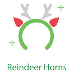 Vector Illustration of Holiday Reindeer Antlers with Christmas Celebration Theme