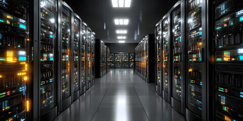 Fototapeta premium Server racks in server room data center