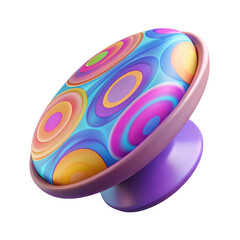 3d psychedelic pattern phone grip isolated on transparent background