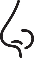 A clean and minimal nose icon vector design
