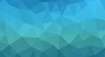 Geometric Low Poly Background with Shades of Blue and Green
