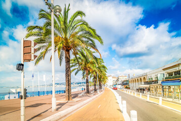 view of Promenade des Anglais in Nice, cote dAzur France © neirfy