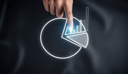 Data analytics and graphs. Analysis of statistical business marketing data. Data scientist using laptop computer to analyze data.