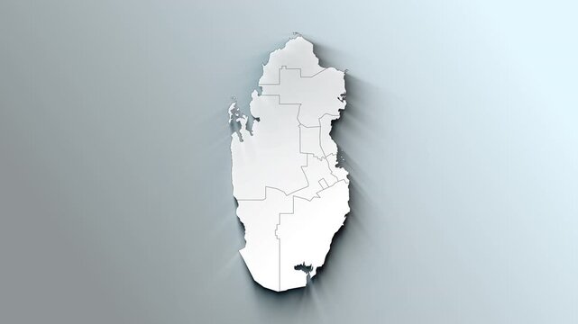 Modern White Map of Qatar with Region