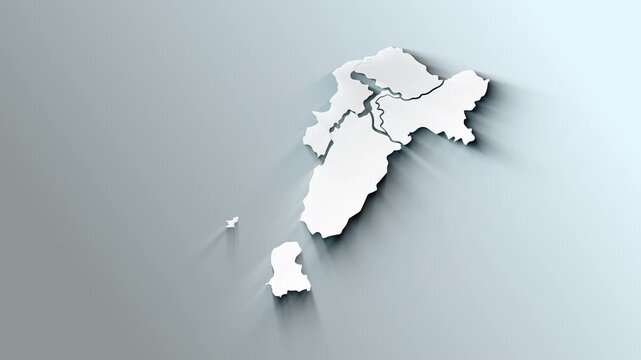 Modern White Map of Pakistan with Region