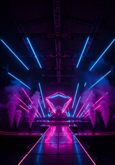 Show stage with neon lights