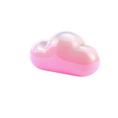 Glossy pink-white 3D cloud