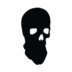Fototapeta premium Simple Black Skull Silhouette on White Background Vector Illustration for Halloween or Day of the Dead Designs