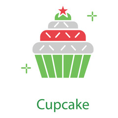 Colorful Cupcake Vector Illustration Icon for Celebration and Party Themes