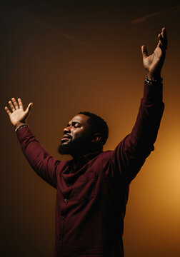 Man worshiping and praising God
