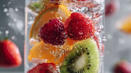Vibrant Fresh Fruit Blender Kitchen Photography