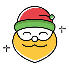 Happy Santa Claus Vector Illustration Icon in Christmas Holiday Theme
