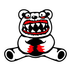Bear Halloween Horror Evil Monster Dangerous Bad Teddy Toy Sharp Teeth Blood