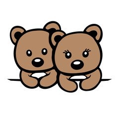 2 Bear Woman Man Love Couple Romantic Valentine's Day