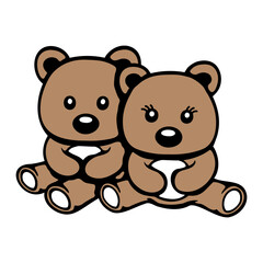 2 Bear Woman Man Love Couple Romantic Valentine's Day