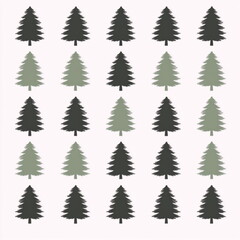 Obraz premium Seamless pattern of green and black Christmas trees