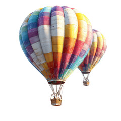Fototapeta premium Two colorful hot air balloons against a black background (1)