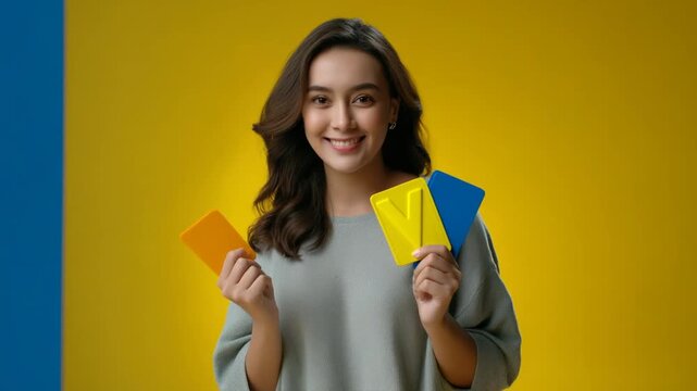 Mother teaching the alphabet with colorful illustrated flashcards