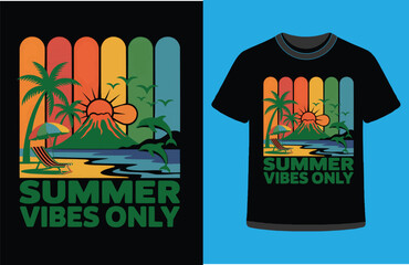 Colorful and fashionable summer t-shirt design for men and women.Custom t-shirt design.
